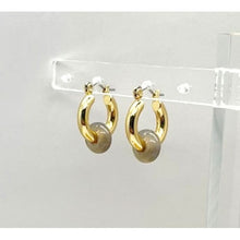 Load image into Gallery viewer, Chunky Gold Hoop Earings with Ring Stone - 4 Colours available
