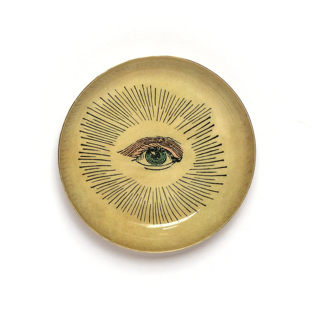 Enamel Printed Tray Round - Eye