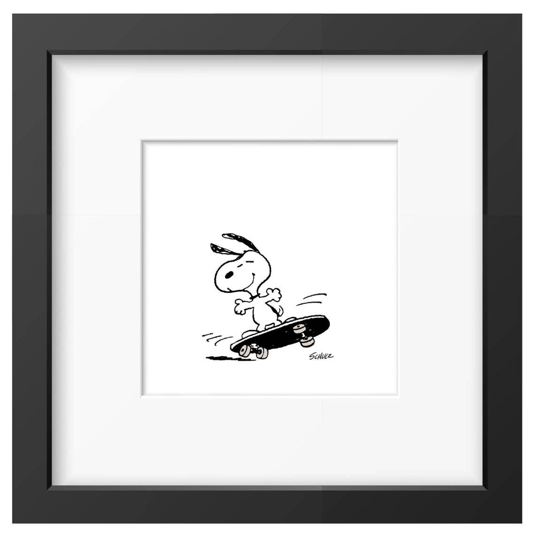 Snoopy Skateboard Framed Print