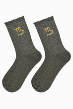 Load image into Gallery viewer, Sock Talk Women’s Zodiac Glitter Socks
