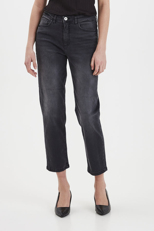 ICHI Twiggy Barrel Jeans - Washed Grey