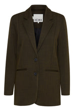 Load image into Gallery viewer, ICHI Kate Jacquard Oversized Blazer - Olive Herringbone
