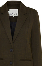 Load image into Gallery viewer, ICHI Kate Jacquard Oversized Blazer - Olive Herringbone
