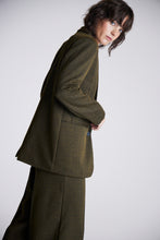 Load image into Gallery viewer, ICHI Kate Jacquard Oversized Blazer - Olive Herringbone
