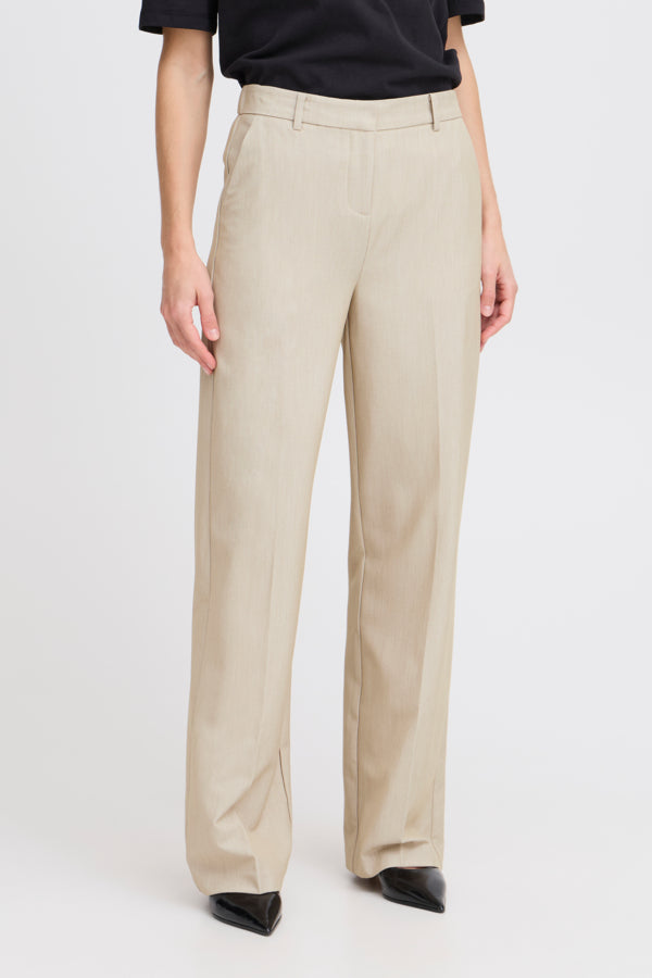 B Young Oatmeal Danta Wide Leg Trousers