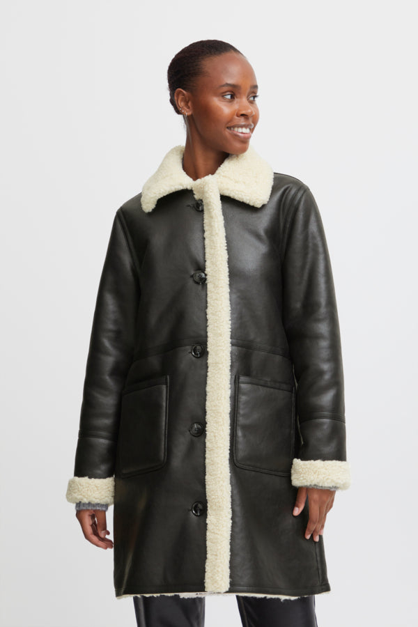 B Young Asanne Faux Leather Coat