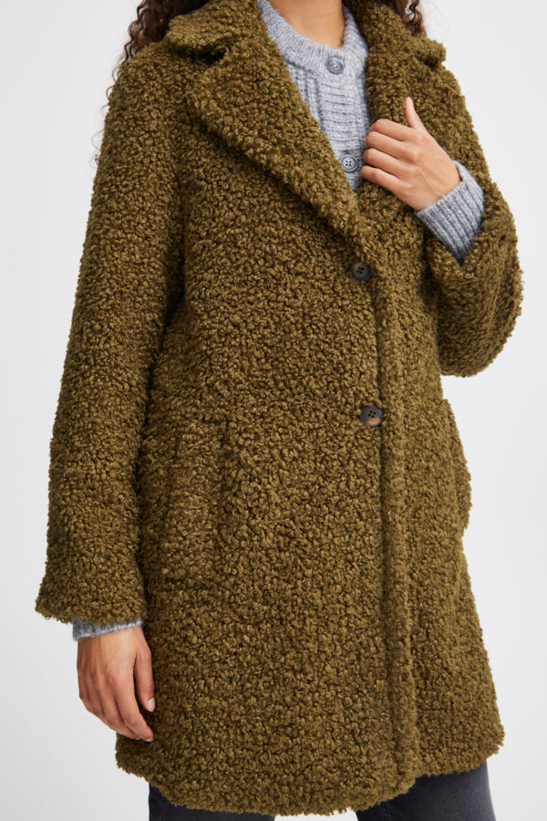 B Young Acasa Boucle Coat - Olive