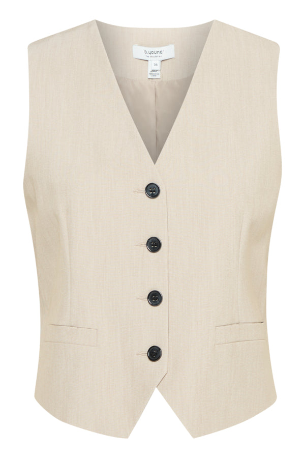 B Young Danta Waistcoat - Oatmeal