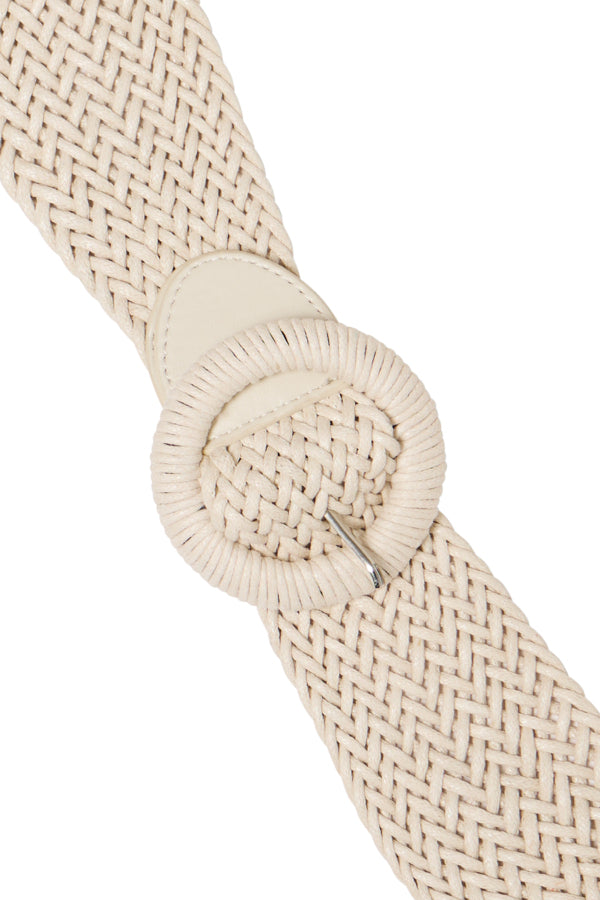 B Young Plaited Belts - Cream / Black