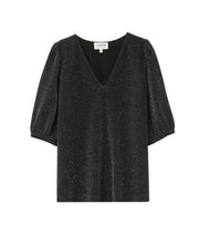 Load image into Gallery viewer, Grace &amp; Mila Oreo V Neck Glitter Top
