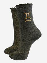 Load image into Gallery viewer, Sock Talk Women’s Zodiac Glitter Socks
