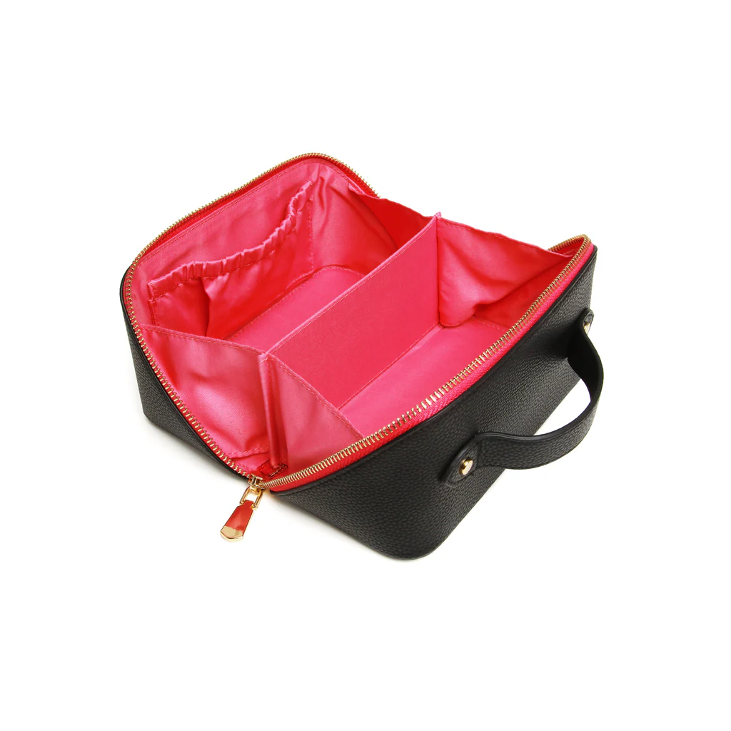 Alice Wheeler Black / Pink Train Case - 2 Sizes