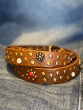 Load image into Gallery viewer, BIBA Tan Peconic Studded Leather Belt - 2 Lengths
