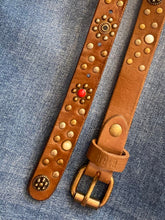 Load image into Gallery viewer, BIBA Tan Peconic Studded Leather Belt - 2 Lengths
