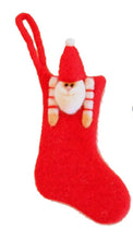 Load image into Gallery viewer, Santa, Snowman &amp; Elf in Stocking Felt Decorations - 3 Variants
