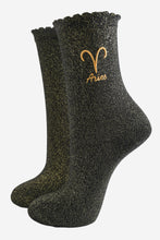 Load image into Gallery viewer, Sock Talk Women’s Zodiac Glitter Socks
