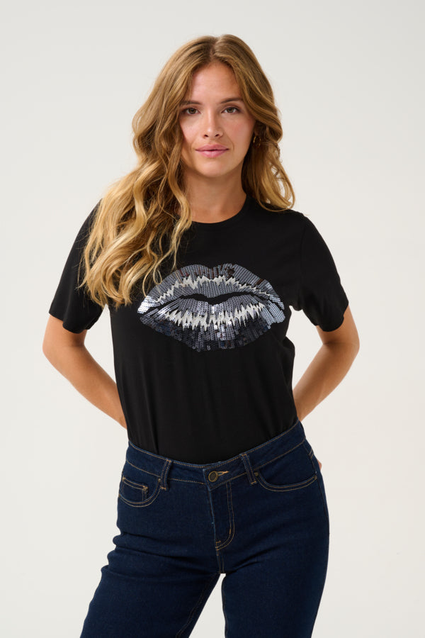 Culture Fora Sequin Lip T-Shirt