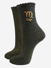 Load image into Gallery viewer, Sock Talk Women’s Zodiac Glitter Socks
