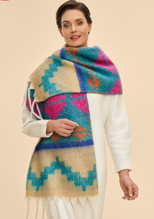 Powder Koko Aztec Scarf - Pink Mix