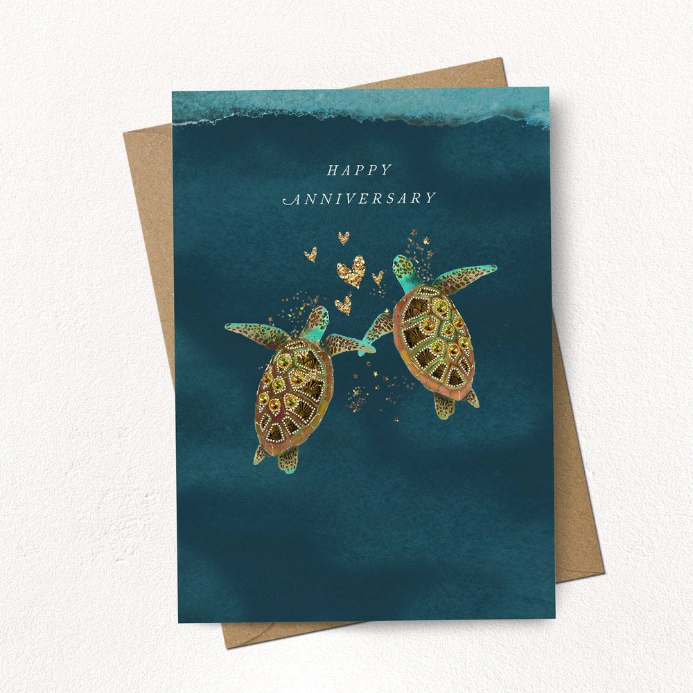 Stephanie Davies Happy Anniversary Turtles Card