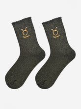 Load image into Gallery viewer, Sock Talk Women’s Zodiac Glitter Socks
