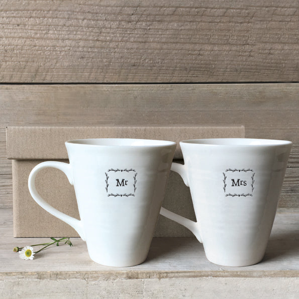 East of India Mr & Mrs Porcelain Mugs