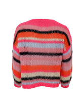 Load image into Gallery viewer, Black Colour DK Adelin Striped Cardigan - Bright Pink
