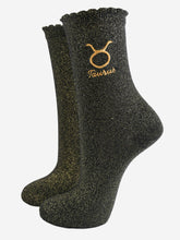 Load image into Gallery viewer, Sock Talk Women’s Zodiac Glitter Socks
