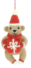 Load image into Gallery viewer, Felt Bear with Presents Christmas Decoration - 3 Options
