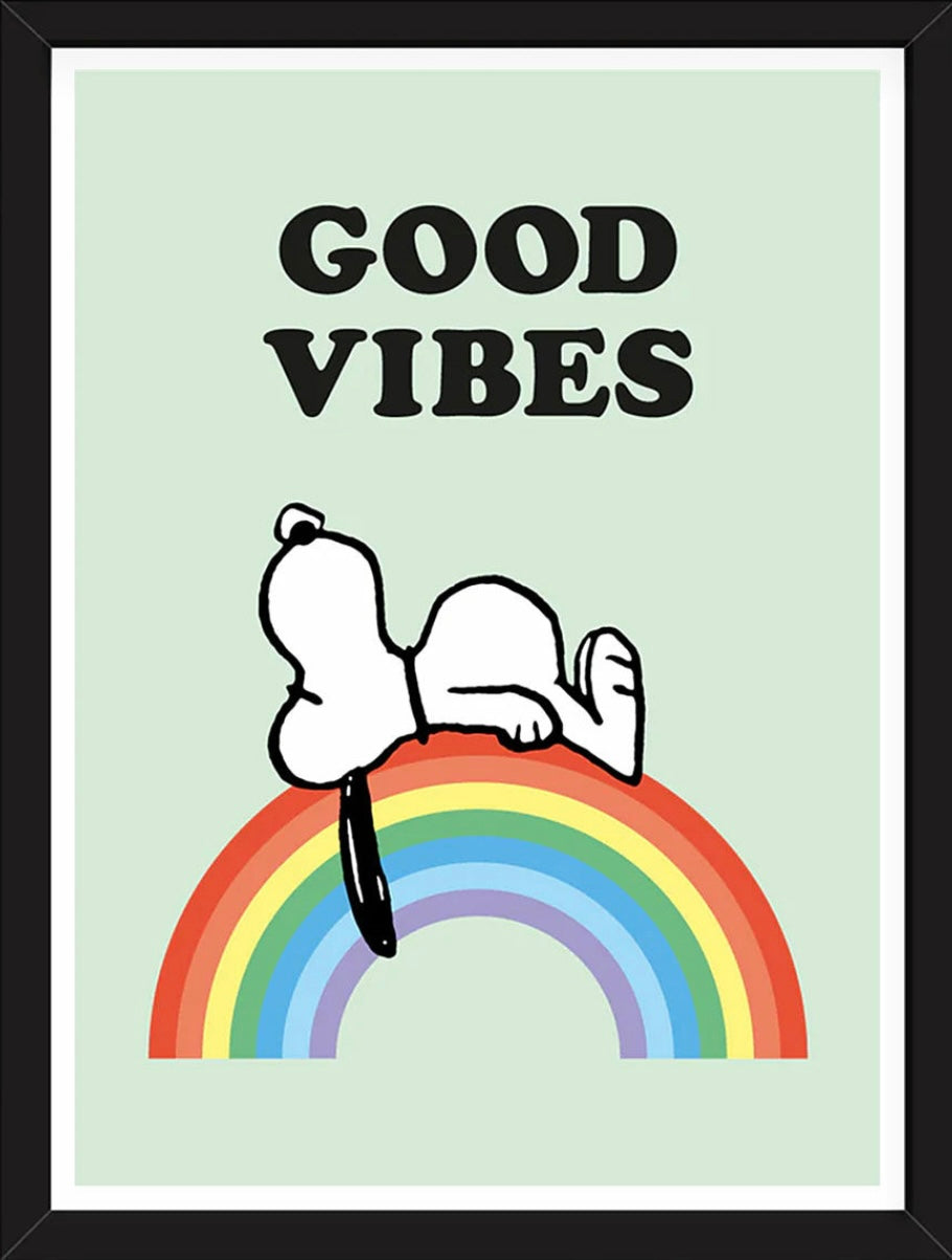 Good Vibes - Snoopy Framed Print