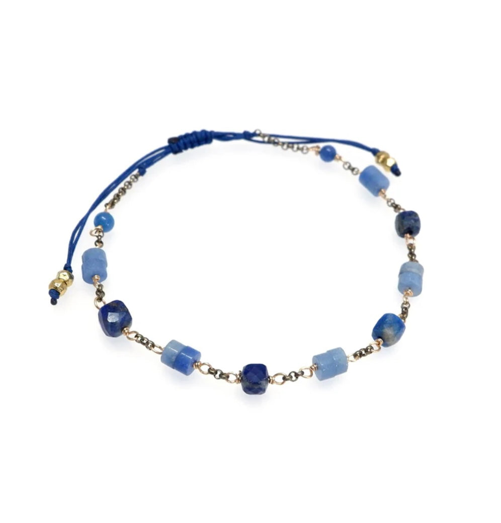 Annabella Moore Lapis Gemstone Bracelet in a Bottle