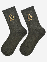 Load image into Gallery viewer, Sock Talk Women’s Zodiac Glitter Socks
