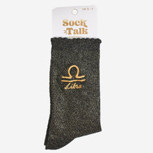 Load image into Gallery viewer, Sock Talk Women’s Zodiac Glitter Socks
