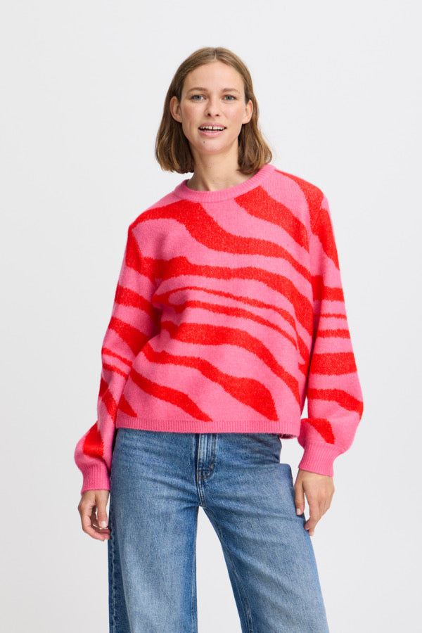 B Young Minya Pink Zebra Jumper