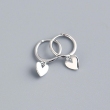 Load image into Gallery viewer, Heart Charm Huggie Earrings - Silver / Gold
