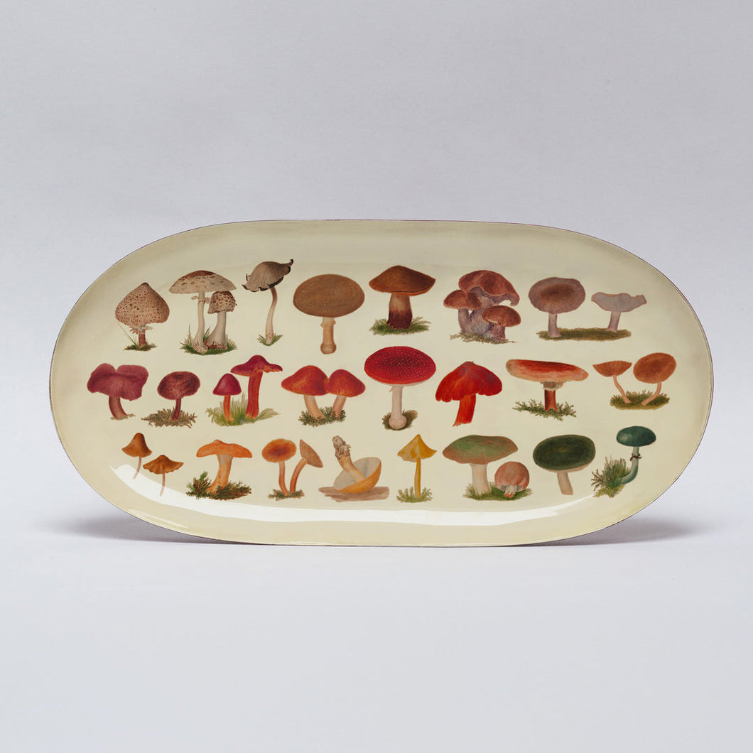 Oval Enamel Tray - Fungi