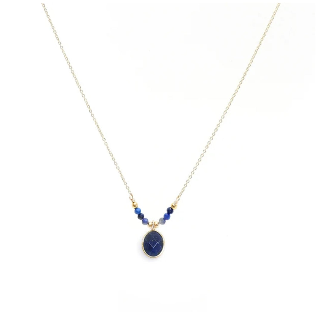 Annabella Moore Lapis & Sodalite Necklace in a Bottle