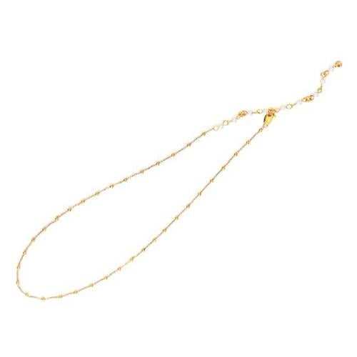 Freshwater Pearl & Ball Necklace - Gold