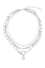 Load image into Gallery viewer, Chunky Layered Hoop &amp; Bar Necklace - Gold / Silver
